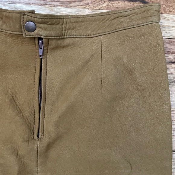 Vintage Tan Leather Skirt - Picture 11 of 13
